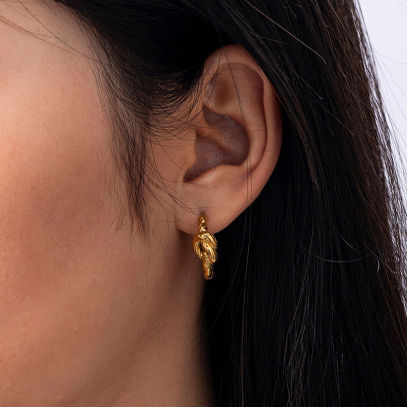 Gold Knotted Hoop Earrings