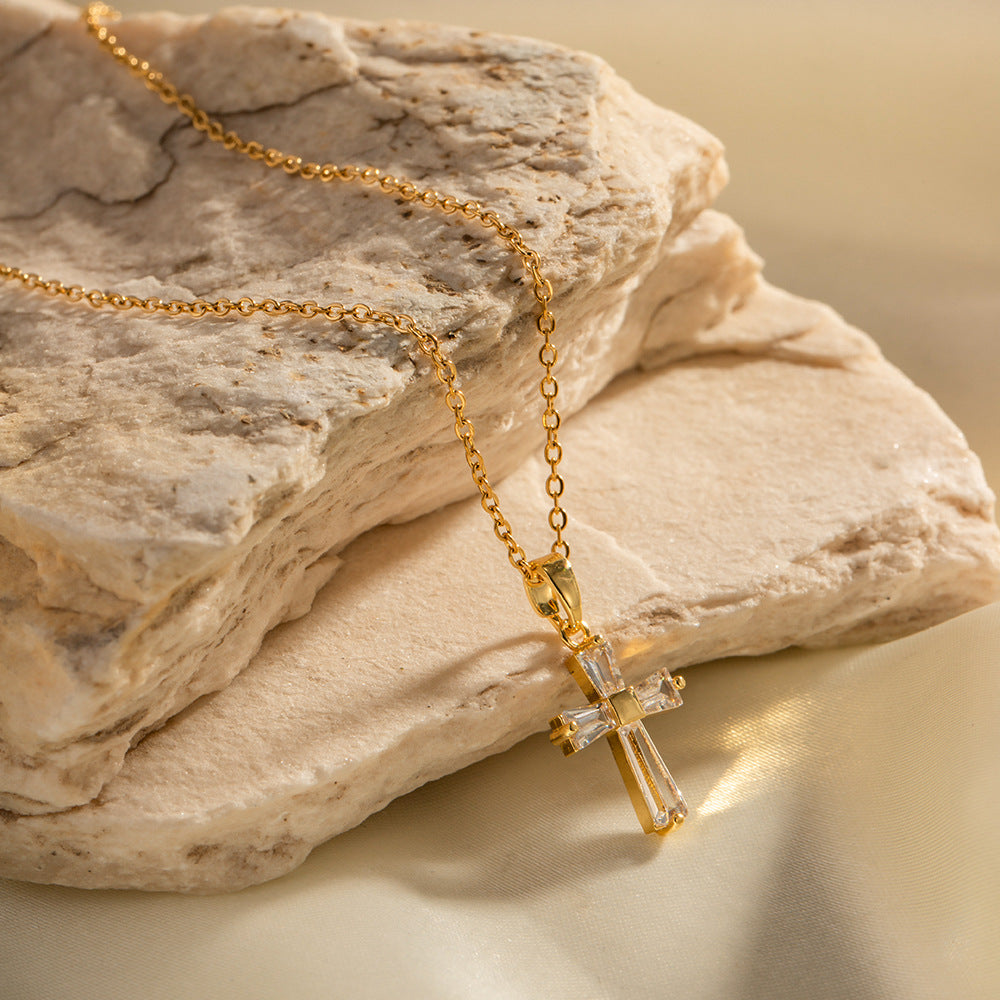 Zircon Cross Necklace