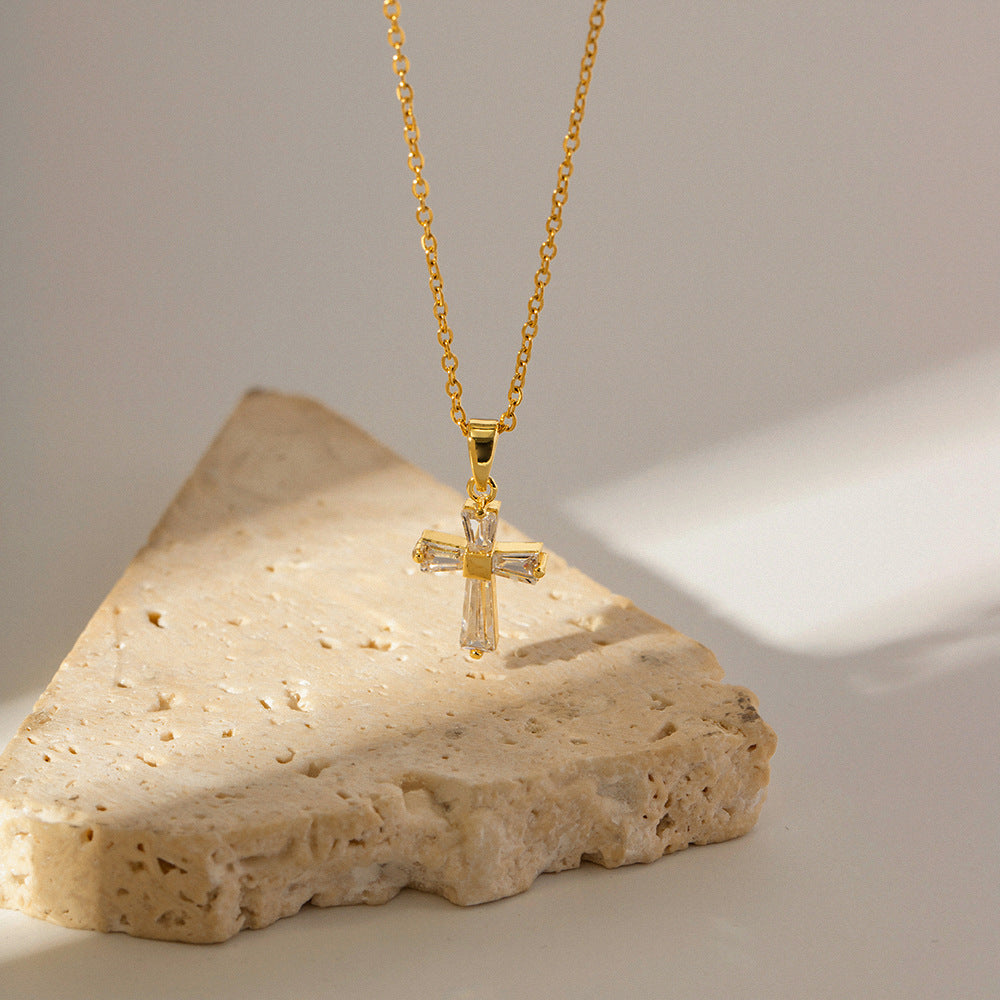 Zircon Cross Necklace