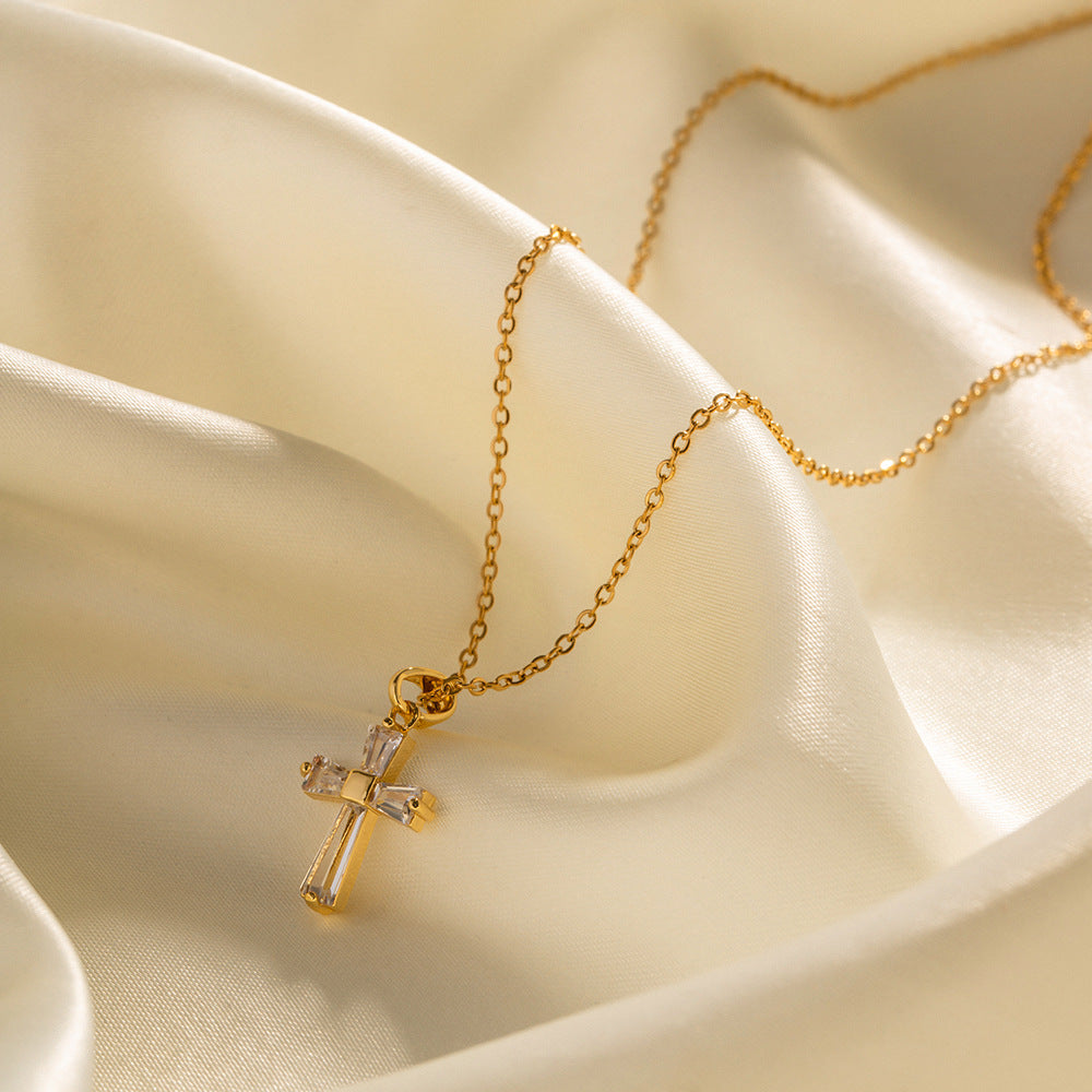 Zircon Cross Necklace