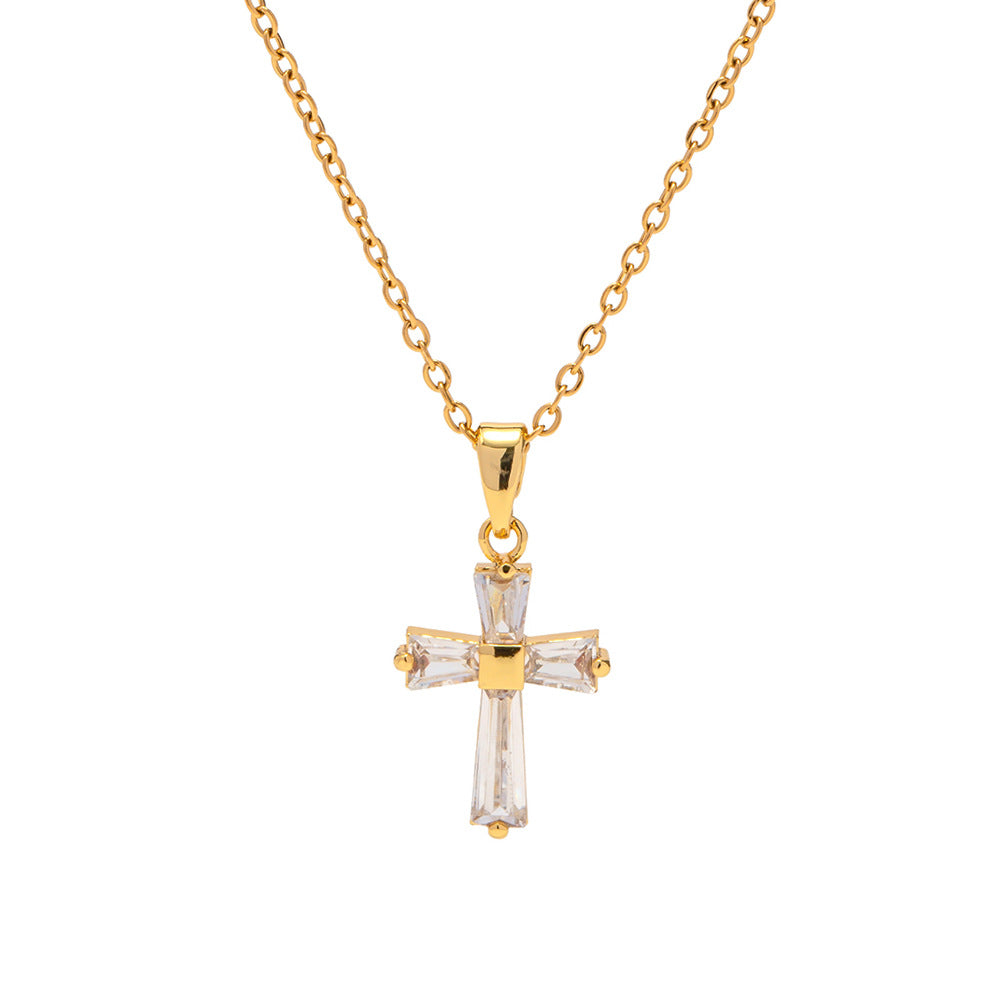 Zircon Cross Necklace