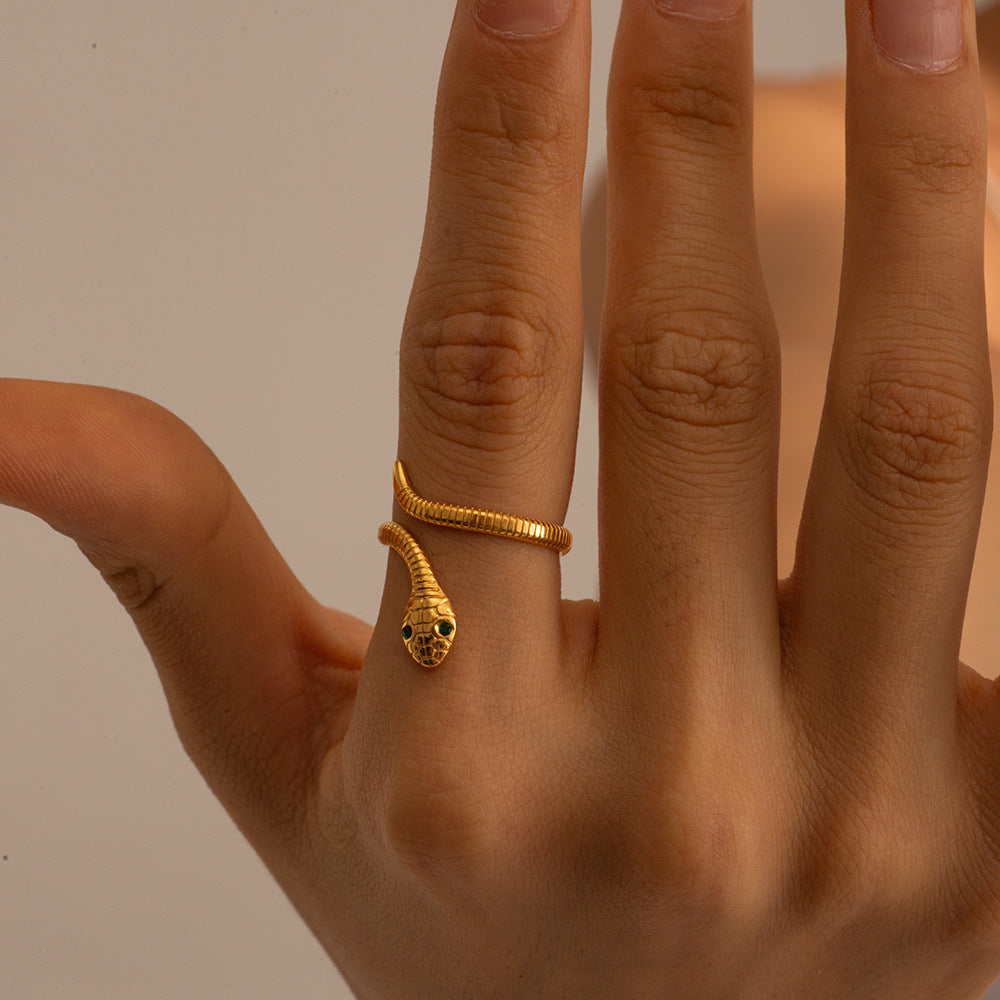 Gold Adjustable Snake Ring