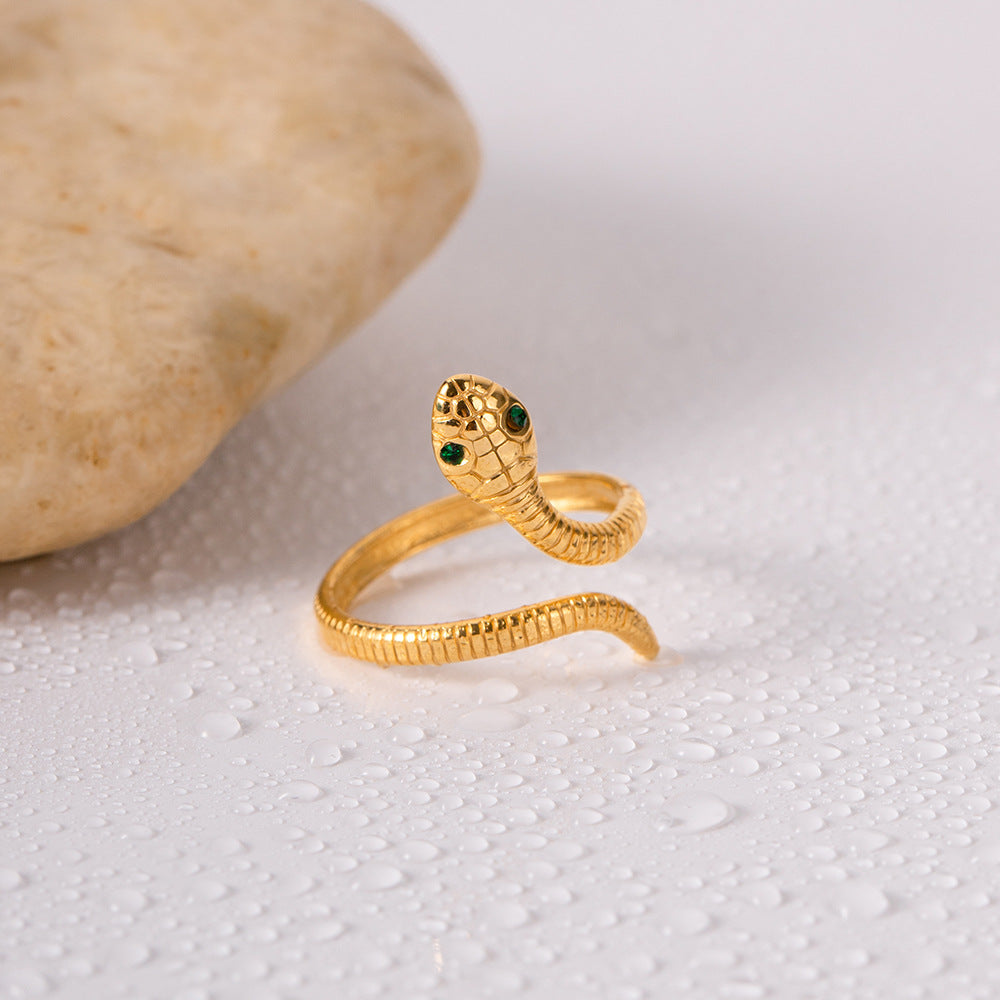 Gold Adjustable Snake Ring