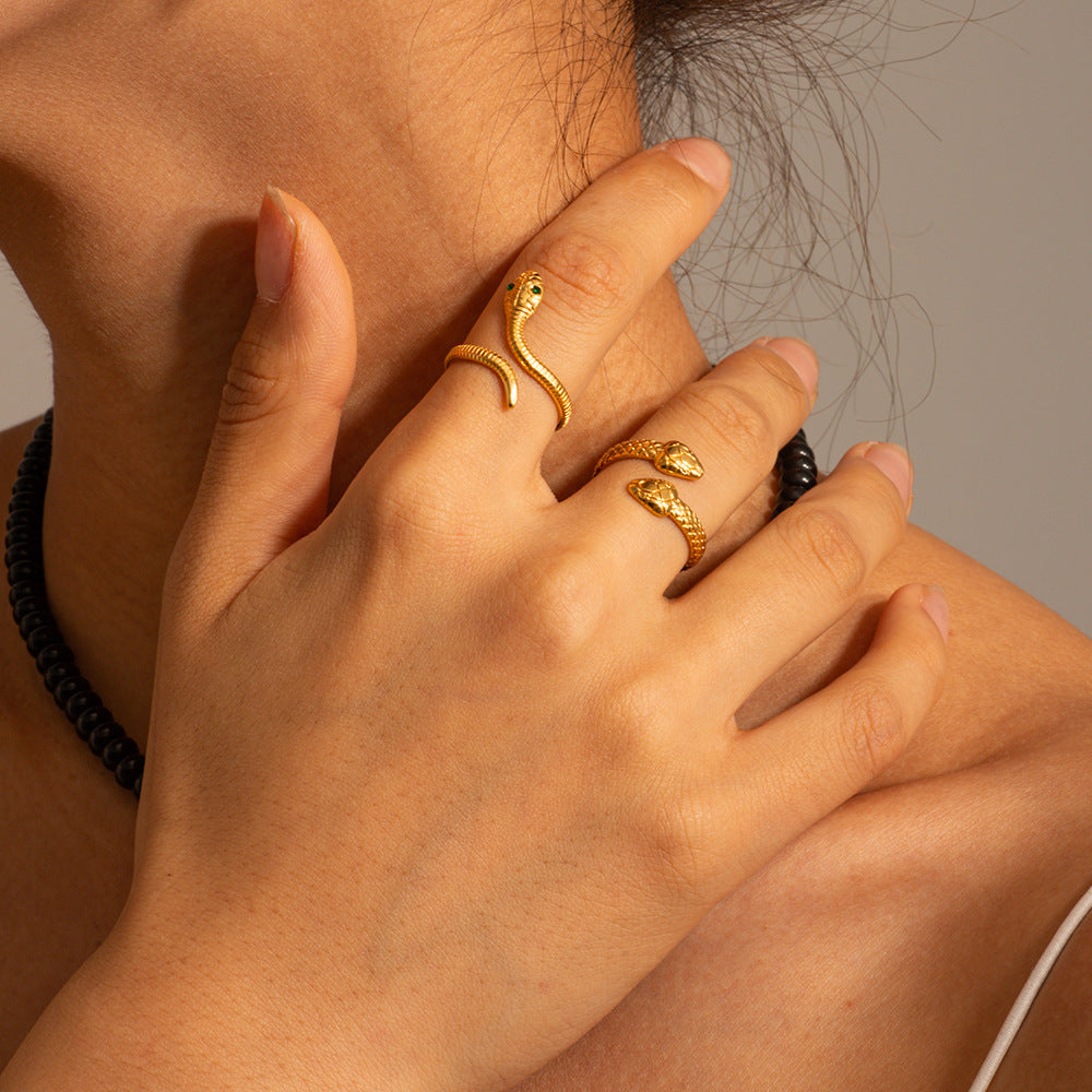 Gold Adjustable Snake Ring