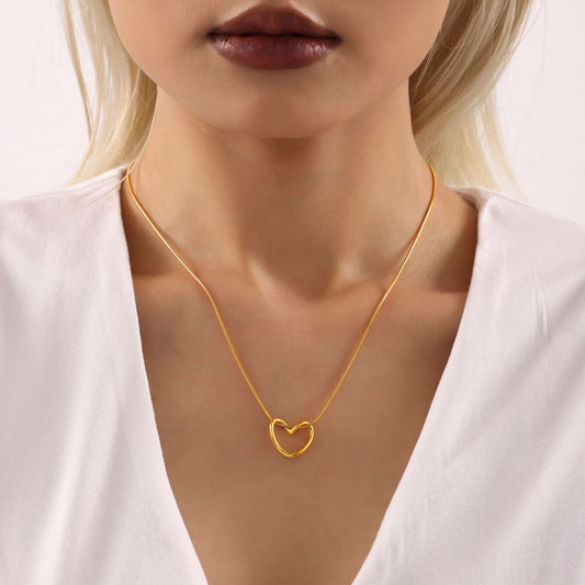 Hollow Heart Pendant Necklace