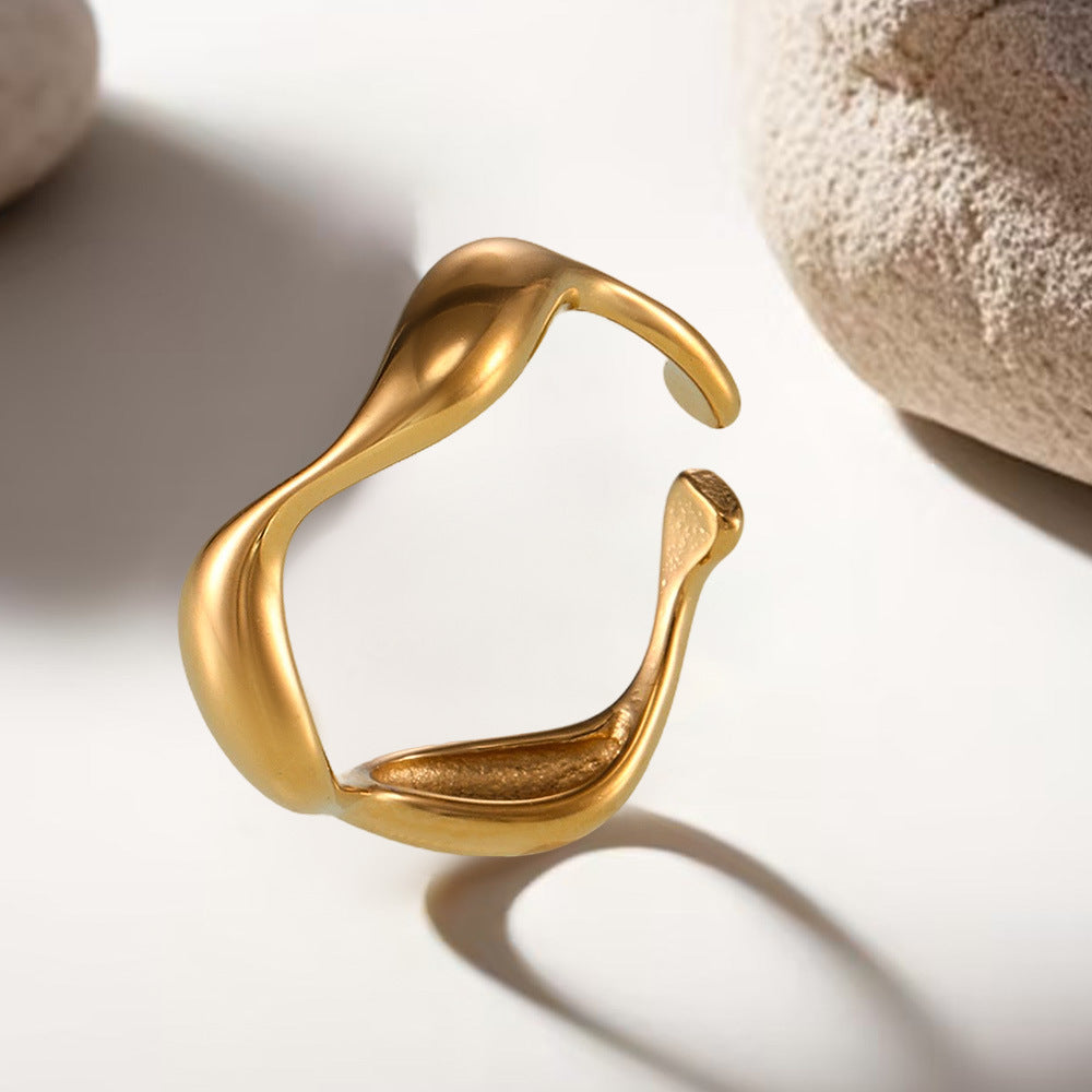 Wave-shaped Adjustable Ring