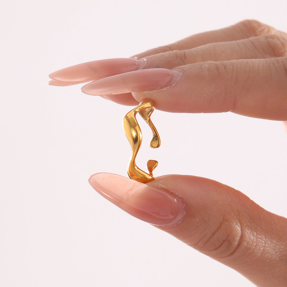 Wave-shaped Adjustable Ring